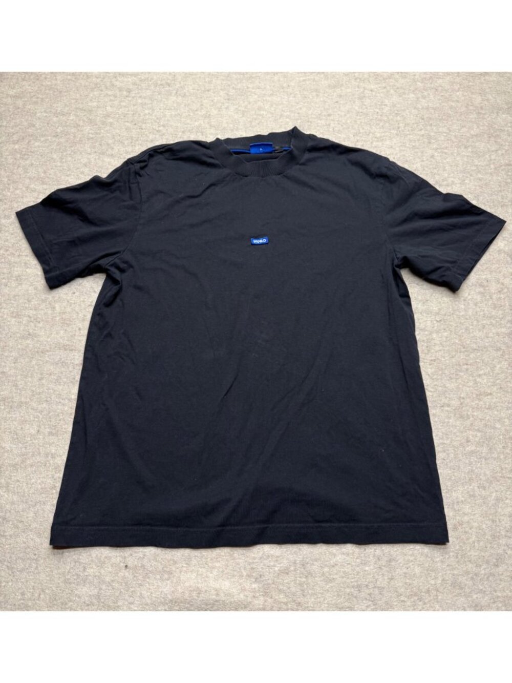 Hugo Boss Blue Label Crew Neck Short Sleeve Men's Black T-Shirt Size XL - Picture 1 of 8